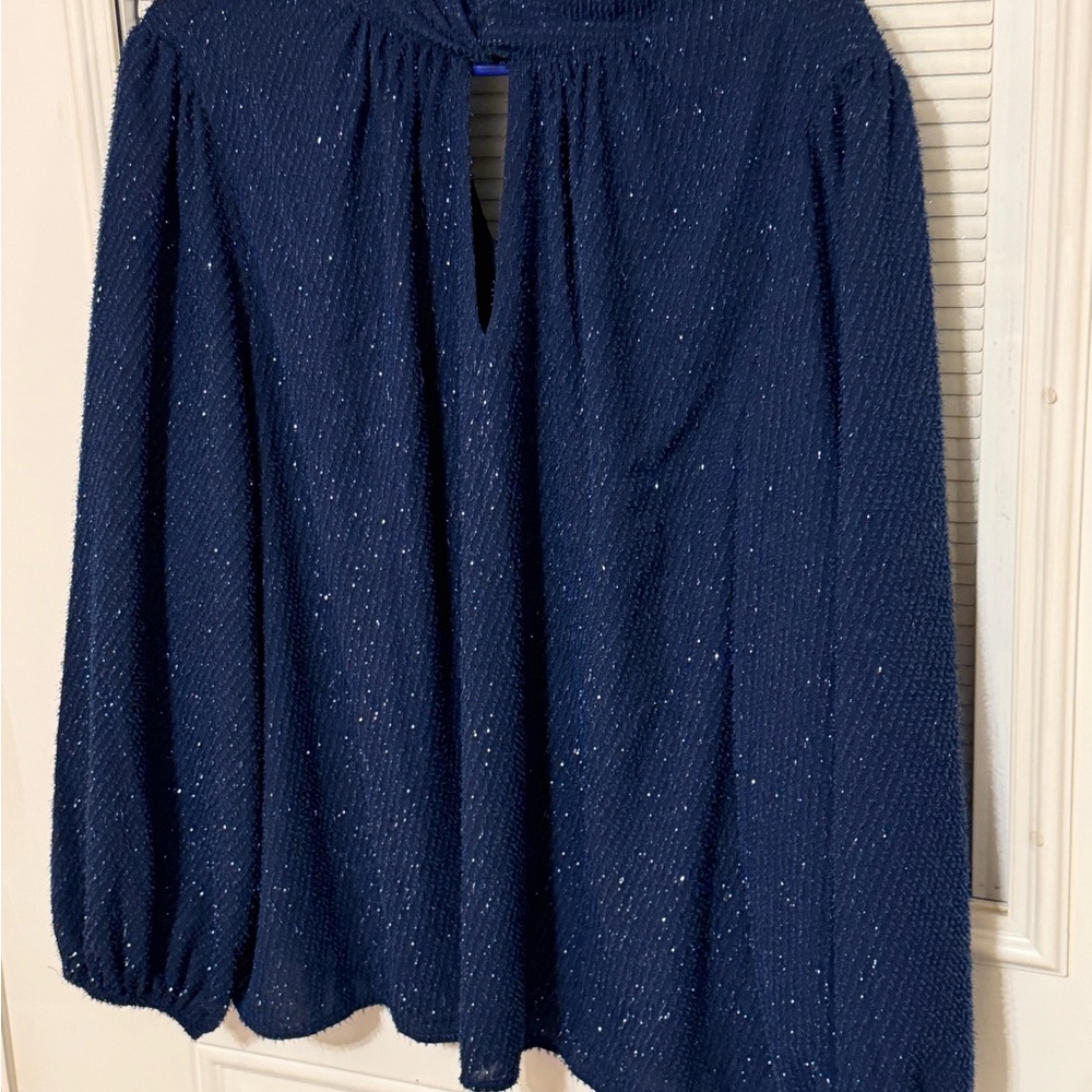 LAST CHANCE 
Nine West Navy Blue Blouse with Subtle Sparkle